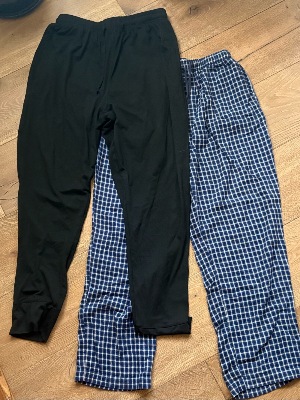Black and Blue Plaid Men’s Joggers - Comfortable Everyday Sweatpants